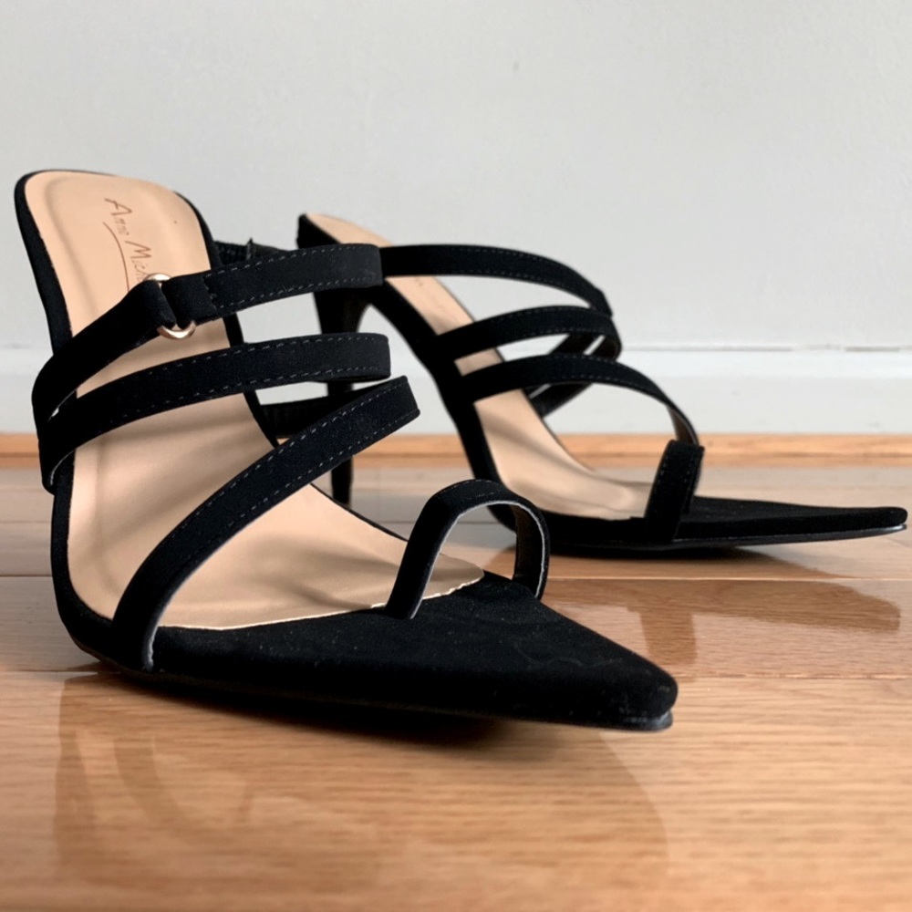 Open toe strappy mule sandals